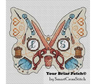 Needlepoint butterfly cross stitch pattern beige