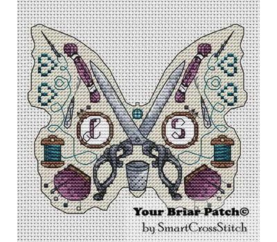 Needlepoint butterfly cross stitch pattern purple