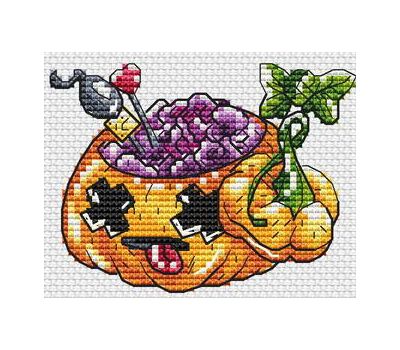 Pumpkin with Brains cross stitch