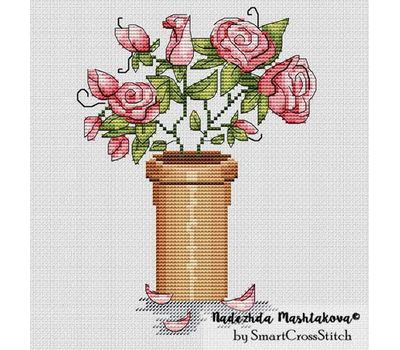 Bouquet of roses free cross stitch chart