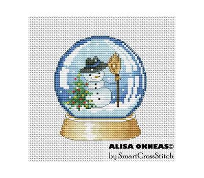 Snow Ball with Snowman cross stitch