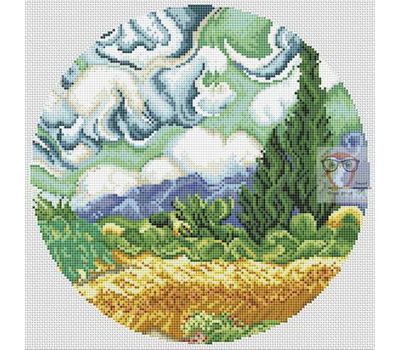 Wheat Field With Cypresses by Van Gogh cross stitch