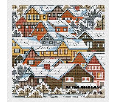 Winter Houses cross stitch