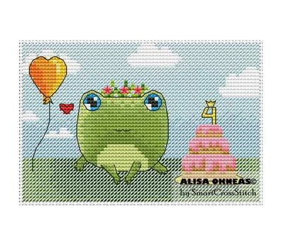 Birthday Frog free cross stitch