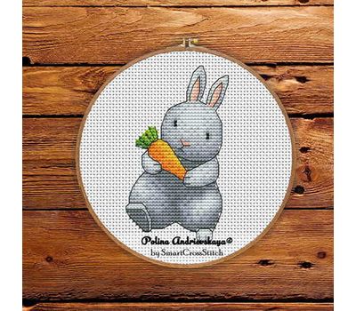 Cute Bunny with Carrot cross stitch pattern