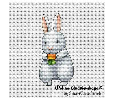 Cute Hare with Carrot cross stitch