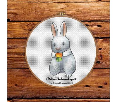 Cute Hare with Carrot cross stitch pattern