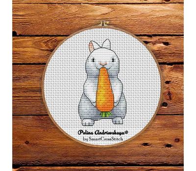 Bunny with Big Carrot cross stitch pattern