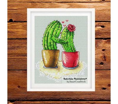 Cactuses Couple Cross stitch pattern