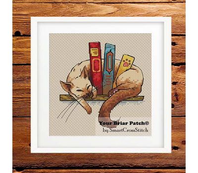 Book Shelf - Cat cross stitch pattern