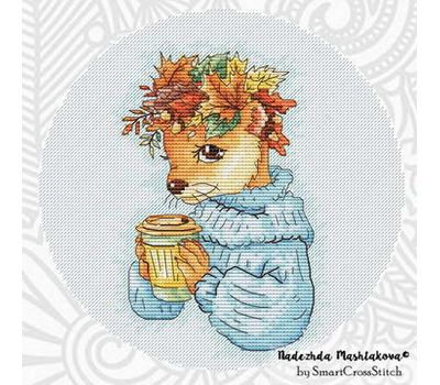 Otter with Coffee Cross stitch