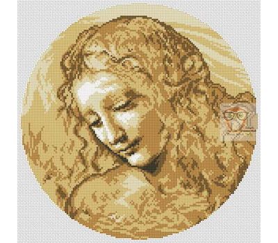 Head of Leda by Da Vinci cross stitch