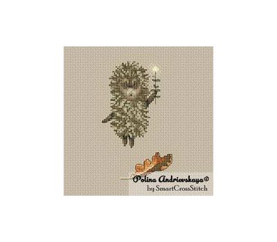 Hedgehog with flower cross stitch