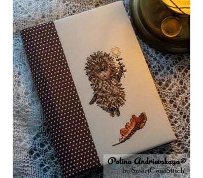 Hedgehog with flower cross stitch pattern