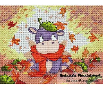 Hippo with chestnuts Cross stitch