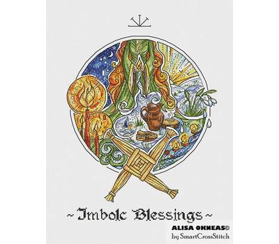 Imbolc (Saint Brigid's Day) cross stitch
