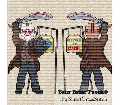 Jason Voorhees cross stitch