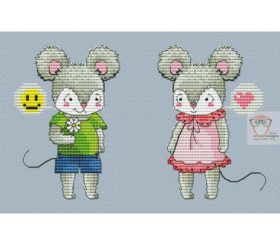 Mice Couple free cross stitch chart