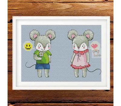 Mice Couple free cross stitch pattern