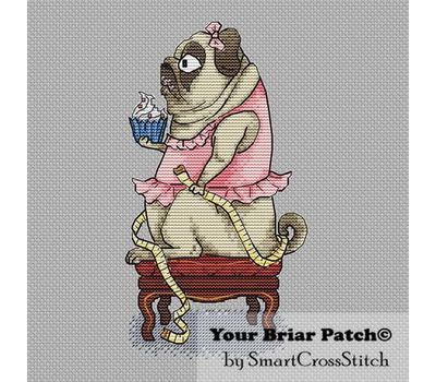 Pug Girl cross stitch