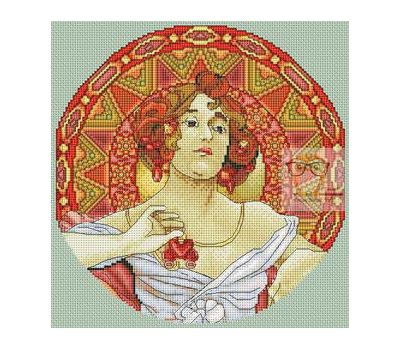 Ruby Lady by Alfons Mucha cross stitch