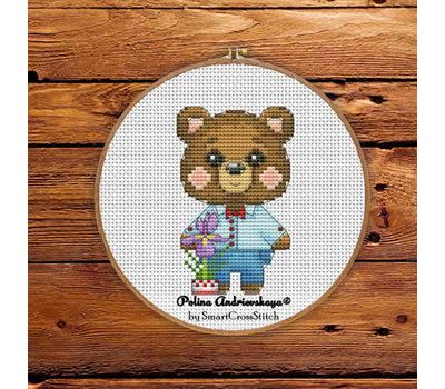 Cute Bear cross stitch pattern
