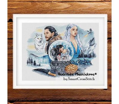 Jon Snow and Daenerys Cross stitch pattern