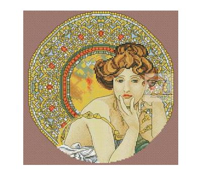 Topaz Lady by Alfons Mucha cross stitch