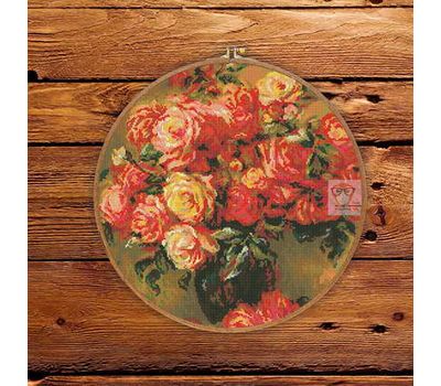 Bouquet of Roses by Renoir cross stitch pattern