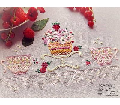 Cup or Tea and Cake Embroidery Pattern