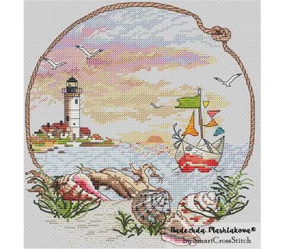 Lighthouse and Boat Cross stitch