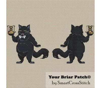 Behemoth Cat cross stitch pattern