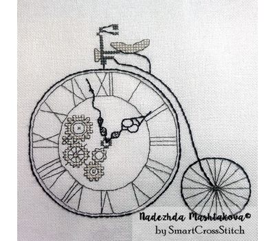 Bicycle Clock free cross stitch