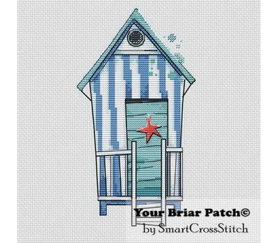 Blue Beach House cross stitch pattern