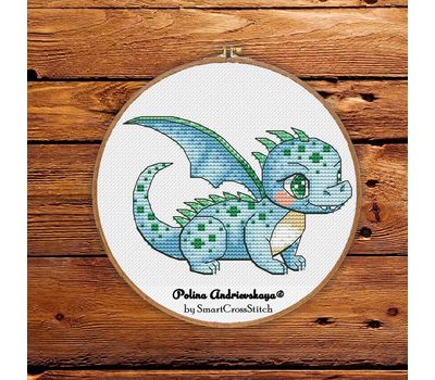 Cute Blue Dragon cross stitch pattern