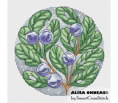 Blueberry Round cross stitch