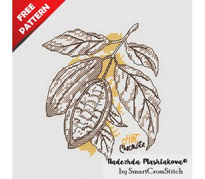 Cacao Beans free cross stitch pattern