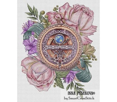 Flower Clock cross stitch