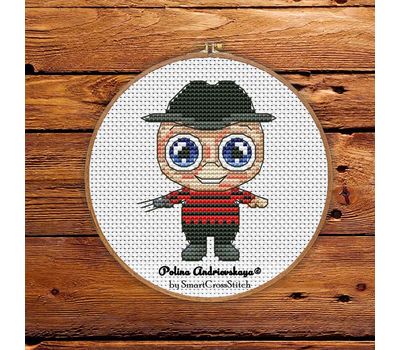 Funny Freddy Krueger cross stitch pattern