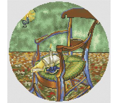 Gauguin's Chair by Van Gogh cross stitch