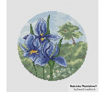 Irises cross stitch pattern