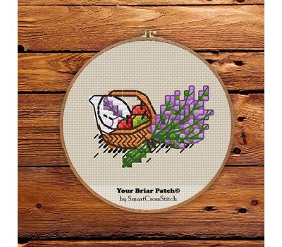 Lavender Basket Free cross stitch