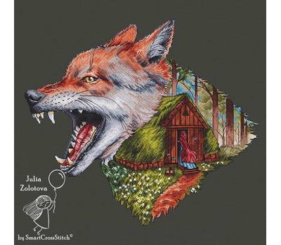 Little Red Hood and Wolf Cross stitch pattern