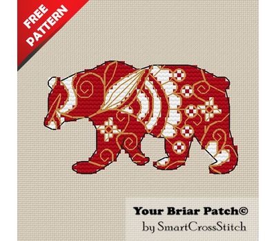 Ornament Bear Free cross stitch pattern