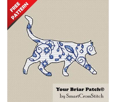 Ornament Cat Free cross stitch pattern