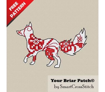 Ornament Fox Free cross stitch pattern