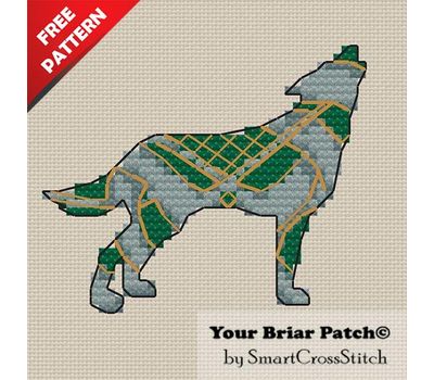 Ornament Wolf Free cross stitch pattern