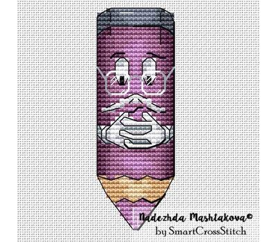 Purple pencil cross stitch