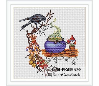 Raven and Magic potion cross stitch