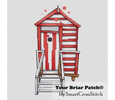 Red Beach House cross stitch pattern